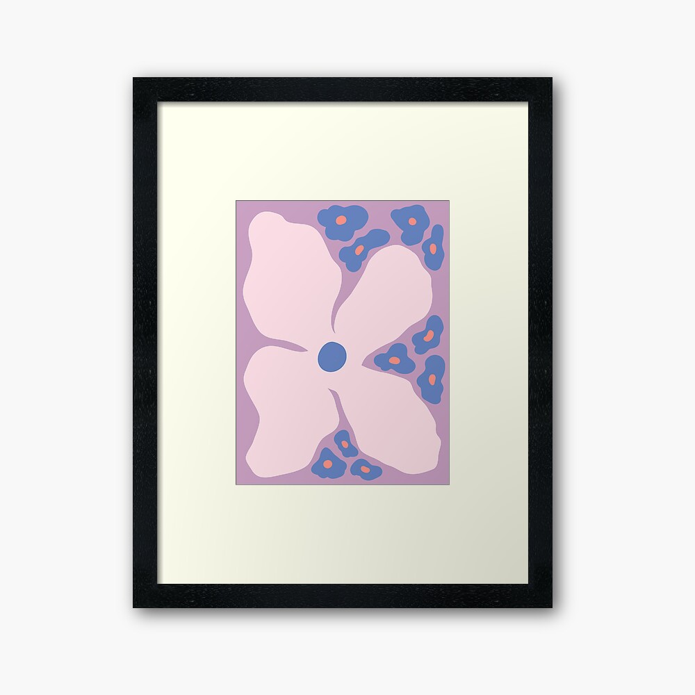 Groovy abstract flowers, Y2K room decor, Purple print, Indie decor