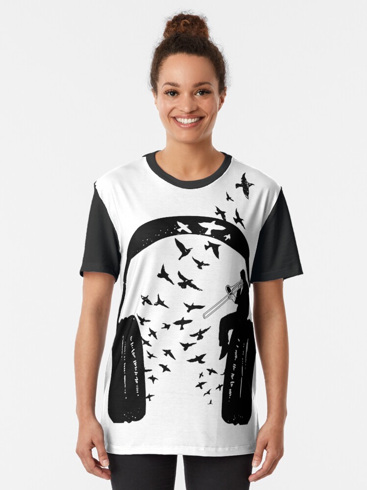 Alternate view of Headphone - Trombone Graphic T-Shirt