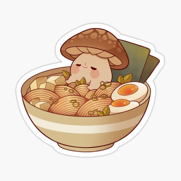 Miso noodle soup with shiitake mushroom Sticker