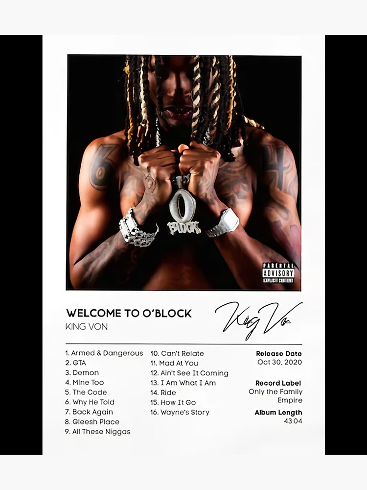 King Poster Von Welcome To O Block Music Album Poster Poster