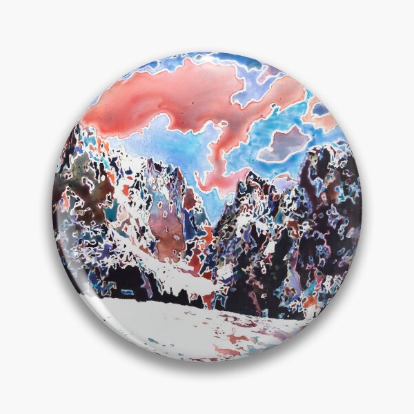 Item preview, Switzerland Alps snow scene watercolor painting designed and sold by rfoxphoto.