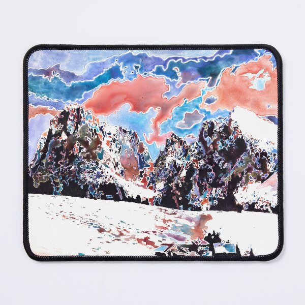 Item preview, Switzerland Alps snow scene watercolor painting designed and sold by rfoxphoto.