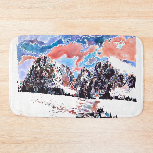 Item preview, Switzerland Alps snow scene watercolor painting designed and sold by rfoxphoto.