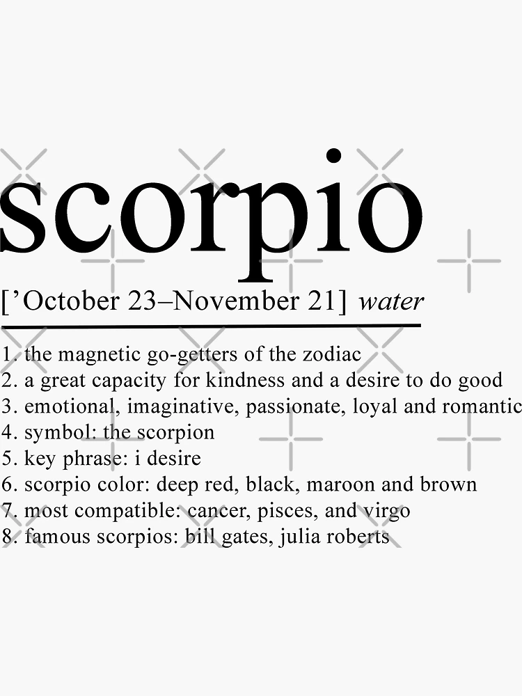 Scorpio Definition Zodiac Sign gifts Astrology gifts Scorpio