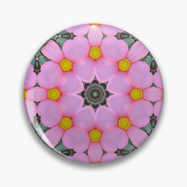 Aperçu de l'œuvre Motif de fleur de rosette florale rose et jaune | Oxalis Obtusa 1.1 créée et vendue par FRLF.