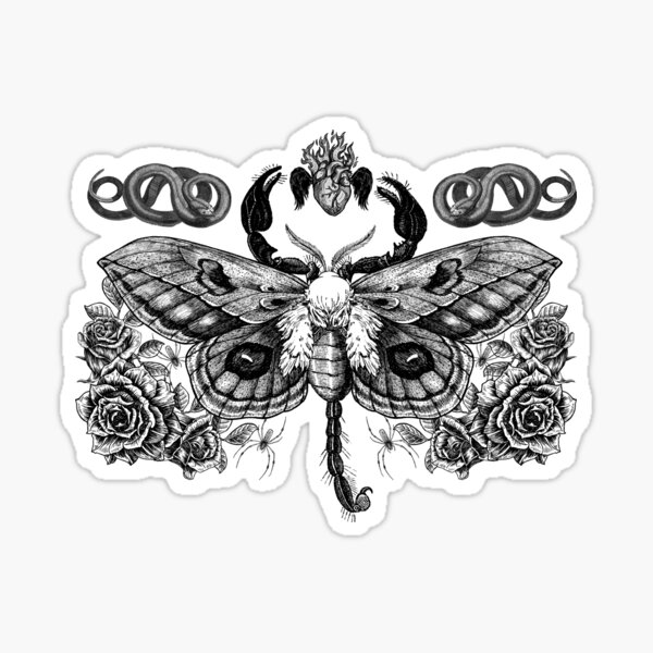 Scorpion Moth 1 Sticker