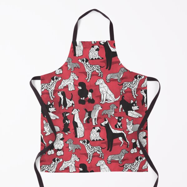 Item preview, Geometric sweet wet noses // red watercolour texture background black and white dogs designed and sold by SelmaCardoso.