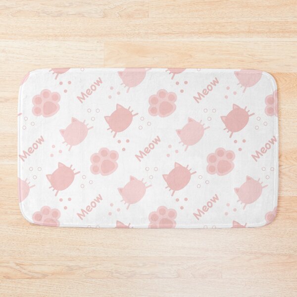 Item preview, Baby Pink Cat Meow in White BG Animal Wall Paper Pattern designed and sold by Moyanana.