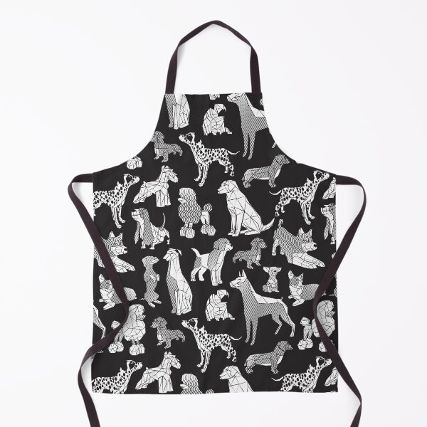 Item preview, Geometric sweet wet noses // black background white dogs designed and sold by SelmaCardoso.