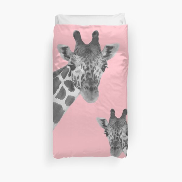 Giraffe Pink Duvet Cover
