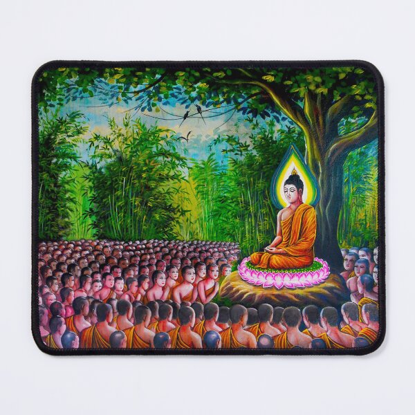 Item preview, Sitting Buddha among Psychedelic Mushrooms Tapestry designed and sold by Grim reaper.