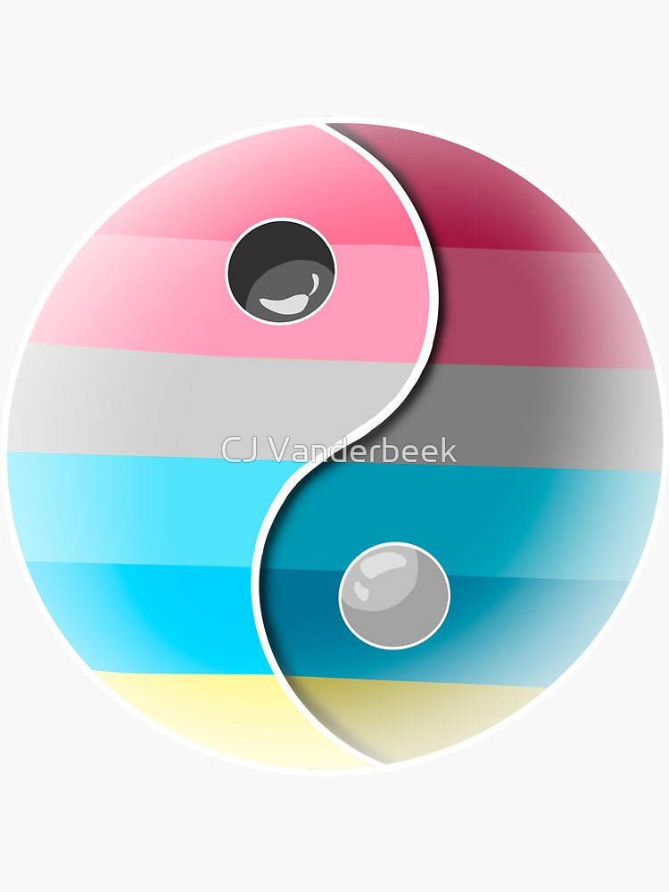 Genderflux Pride Yin Yang Symbol Sticker By Nailbitingwrite Redbubble