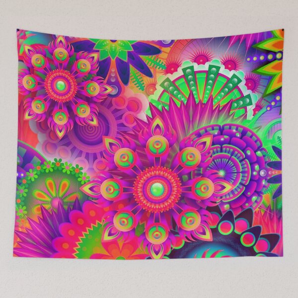 Item preview, Retro Inspired Pink Floral Mandala designed and sold by TotallyRetroArt.
