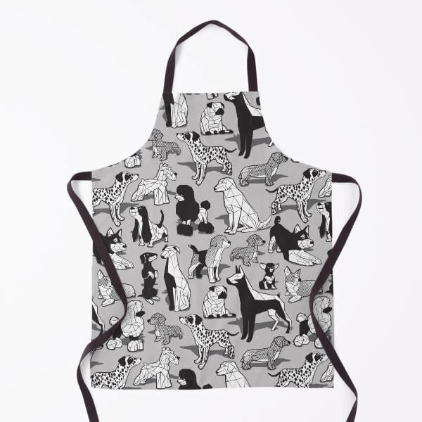 Item preview, Geometric sweet wet noses // grey background black and white dogs designed and sold by SelmaCardoso.