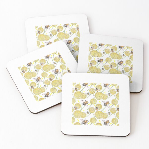 Item preview, Billy Buttons & Honey Bee designed and sold by BotanicalStudio.