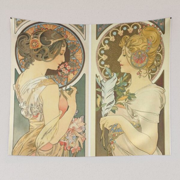 Item preview, Flowers and Feathers By Alphonse Mucha designed and sold by ArtHistoryLover.
