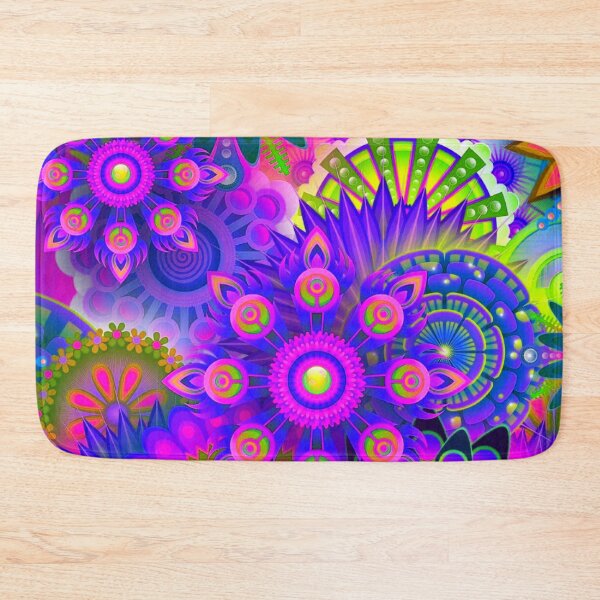 Item preview, Purple Retro Inspired Floral Mandala designed and sold by TotallyRetroArt.