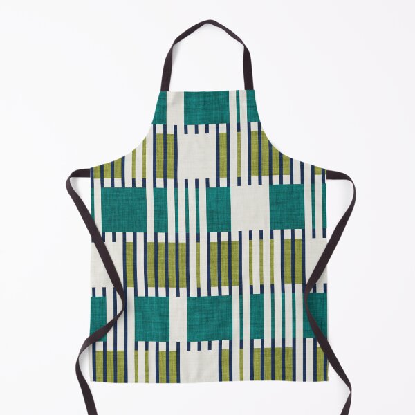 Item preview, Bold minimalist retro stripes // midnight blue olive and pine green geometric grid designed and sold by SelmaCardoso.