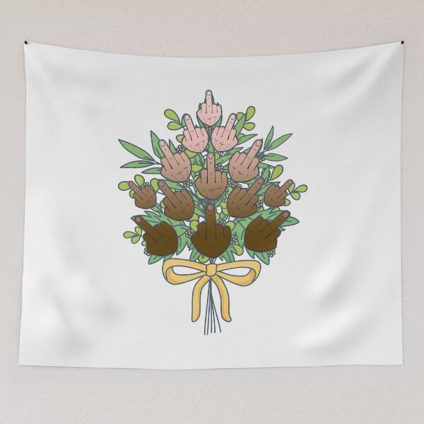 Item preview, FUNNY IDGAF flower bouquet - middle finger flowers - FUNNY thinking of you - EFF IT - F YOU   designed and sold by originalsusie.