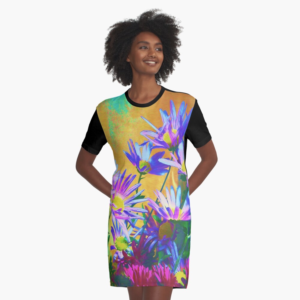 Flowers bloom Graphic T-Shirt Dress
