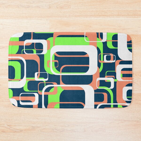 Item preview, Neon Green and Salmon 60s Inspired Retro Shapes designed and sold by TotallyRetroArt.