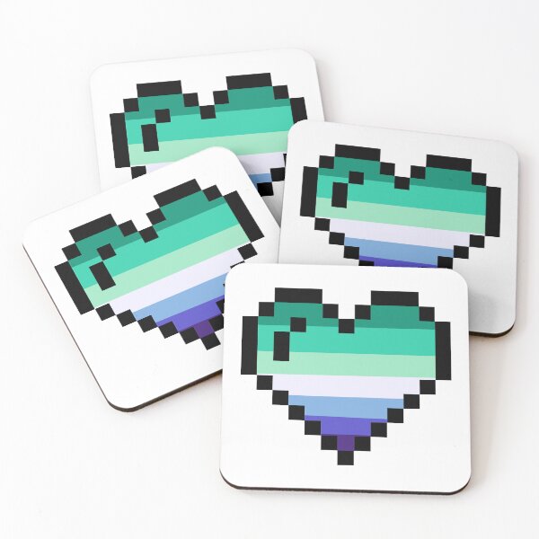 Item preview, green, white, blue digital heart designed and sold by Dylan Murphy.