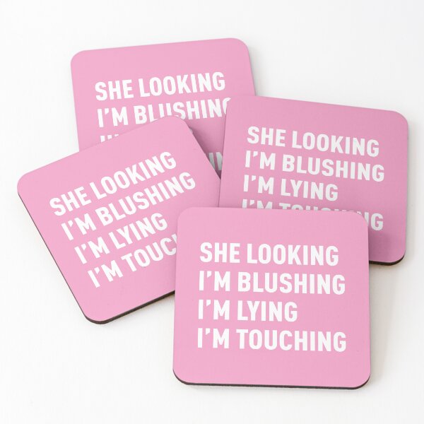 Item preview, She Looking, I'm Blushing, I'm Lying, I'm Touching (Pink BG) designed and sold by FilipeFerreira.