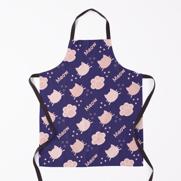 Item preview, Baby Pink Cat Meow in Midnight Blue BG Animal Wall Paper Pattern designed and sold by Moyanana.