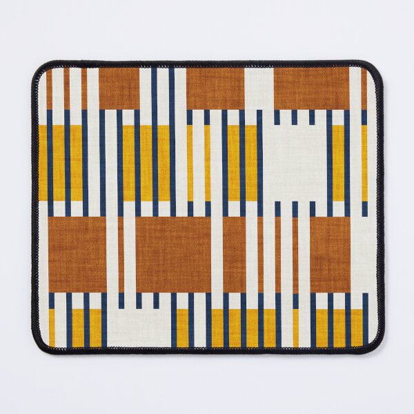 Item preview, Bold minimalist retro stripes // midnight blue goldenrod yellow and copper brown geometric grid  designed and sold by SelmaCardoso.