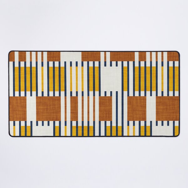 Item preview, Bold minimalist retro stripes // midnight blue goldenrod yellow and copper brown geometric grid  designed and sold by SelmaCardoso.