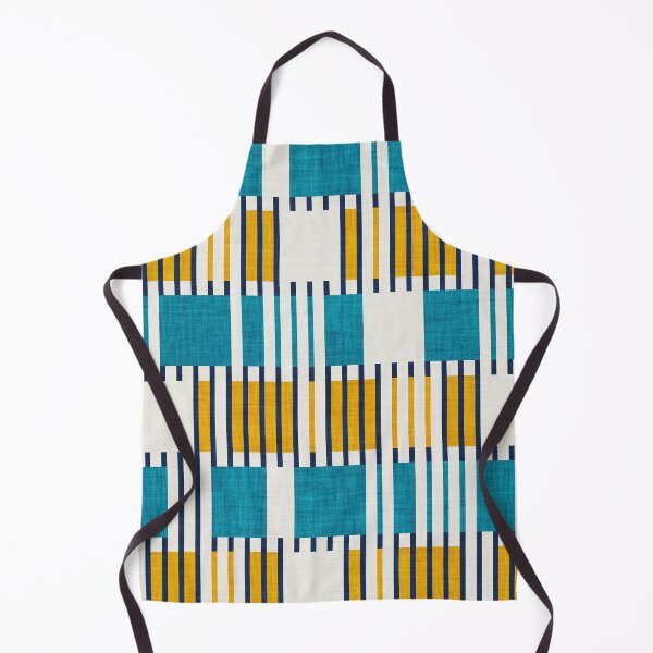 Item preview, Bold minimalist retro stripes // midnight blue goldenrod yellow and teal blue geometric grid designed and sold by SelmaCardoso.