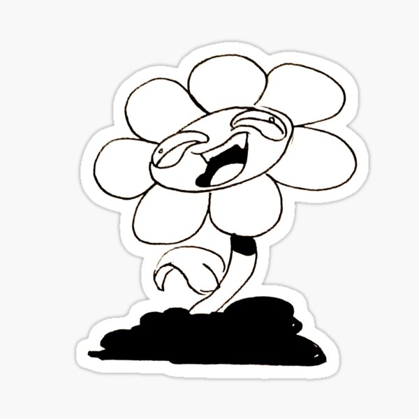 Free: Evil Flowey Png Clip Art Black And White Stock - Undertale