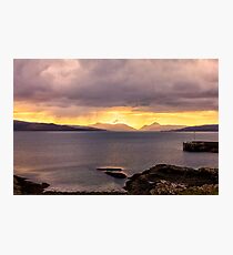 Cuillin Mountain Sunset from Gairloch Harbour Photographic Print