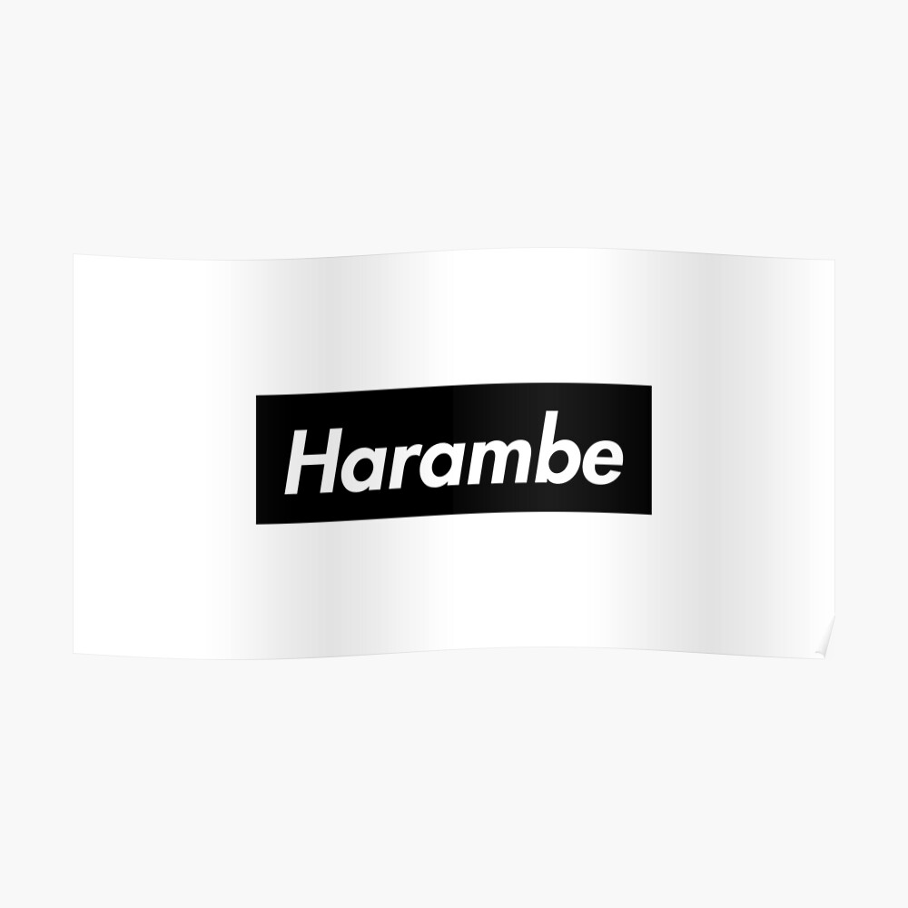 Harambe Supreme Logo Black Acrylic Block By Brucenhdizzle Redbubble - supreme white roblox logo logodix