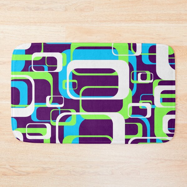 Item preview, Neon Green and Light Blue 60s Inspired Retro Shapes designed and sold by TotallyRetroArt.