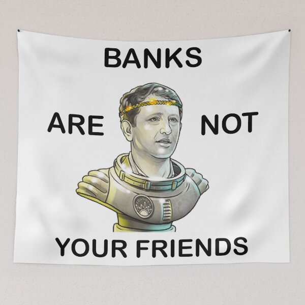 Item preview, Alex Mashinsky Celsius Network CEO - Banks Are Not Your Friends! Active T-Shirt designed and sold by BridgeofArt.