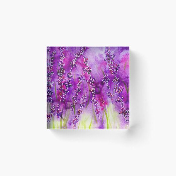 Item preview, Lavender field floral linework with watercolour designed and sold by Chantellearts.