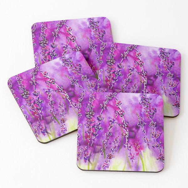 Item preview, Lavender field floral linework with watercolour designed and sold by Chantellearts.