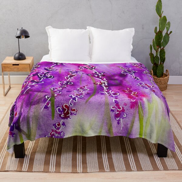 Item preview, Lavender field floral linework with watercolour designed and sold by Chantellearts.