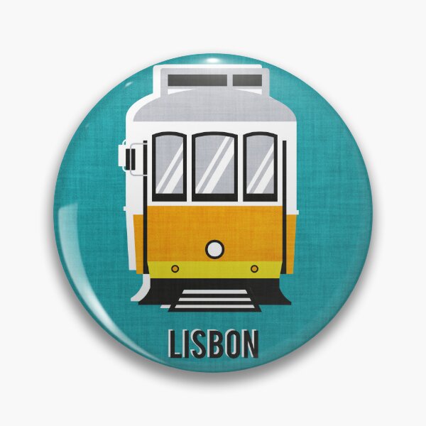 Item preview, Lisbon trams // peacock blue background lemon lime and marigold transport designed and sold by SelmaCardoso.