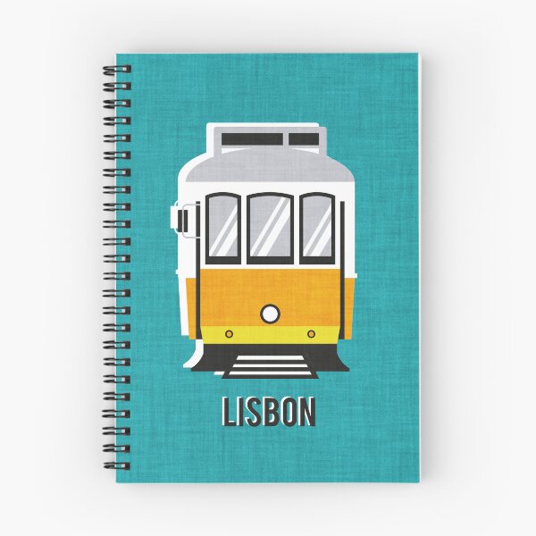 Item preview, Lisbon trams // peacock blue background lemon lime and marigold transport designed and sold by SelmaCardoso.
