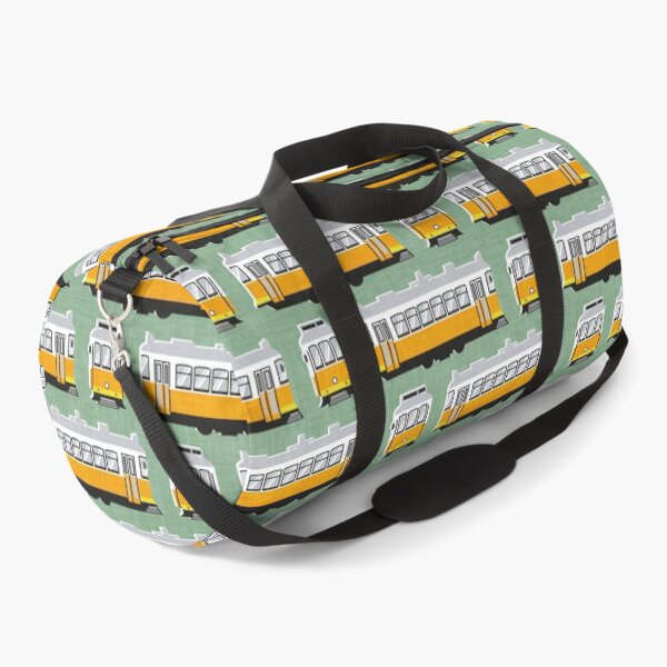 Item preview, Lisbon trams // jade green background lemon lime and marigold transport designed and sold by SelmaCardoso.