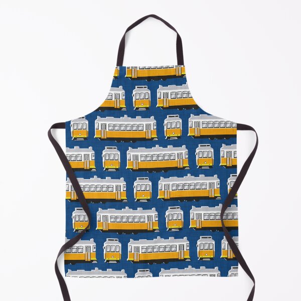 Item preview, Lisbon trams // classic blue background lemon lime and marigold transport designed and sold by SelmaCardoso.