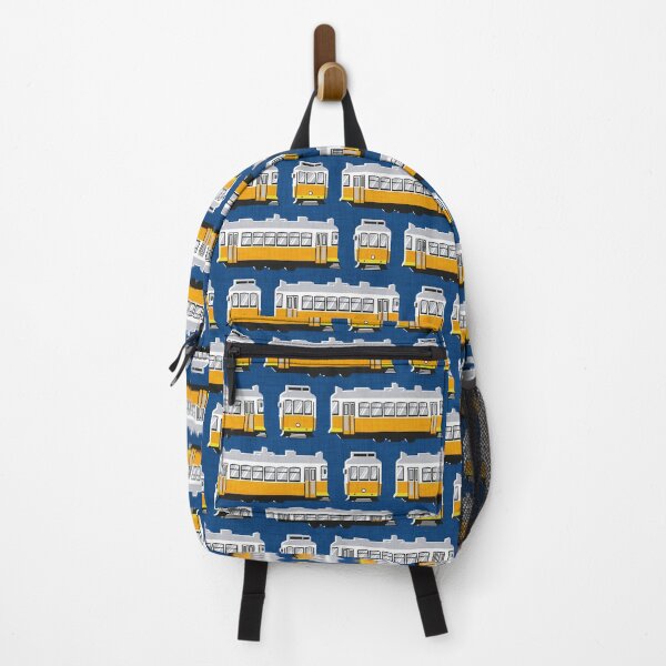 Item preview, Lisbon trams // classic blue background lemon lime and marigold transport designed and sold by SelmaCardoso.
