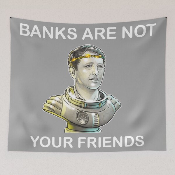 Item preview, Alex Mashinsky Celsius Network CEO - Banks Are Not Your Friends! Active T-Shirt designed and sold by BridgeofArt.