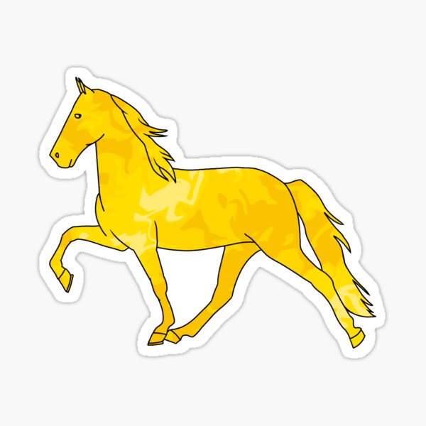 Aperçu de l'œuvre Cheval qui marche tourbillonnant Jaune créée et vendue par theaadesigns.