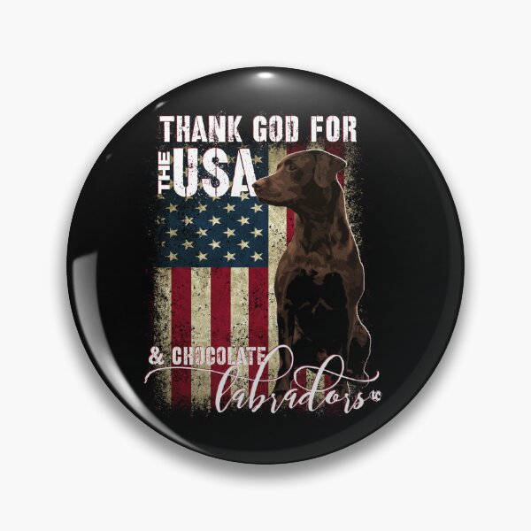 Item preview, Thank God for the USA and Chocolate Labradors, Labrador Retriever American Flag  designed and sold by LifeCrush.