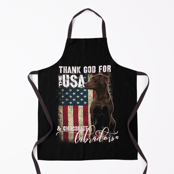 Item preview, Thank God for the USA and Chocolate Labradors, Labrador Retriever American Flag designed and sold by LifeCrush.