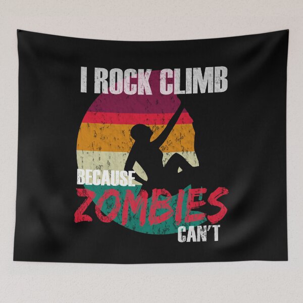 Item preview, I Rock Climb Because Zombies Can't Vintage Sunset Funny Outdoors  designed and sold by DPlumDesign.