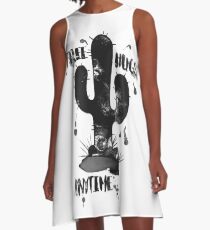 Free Hugs Anytime Funny Cactus Hug Inkblot A-Line Dress